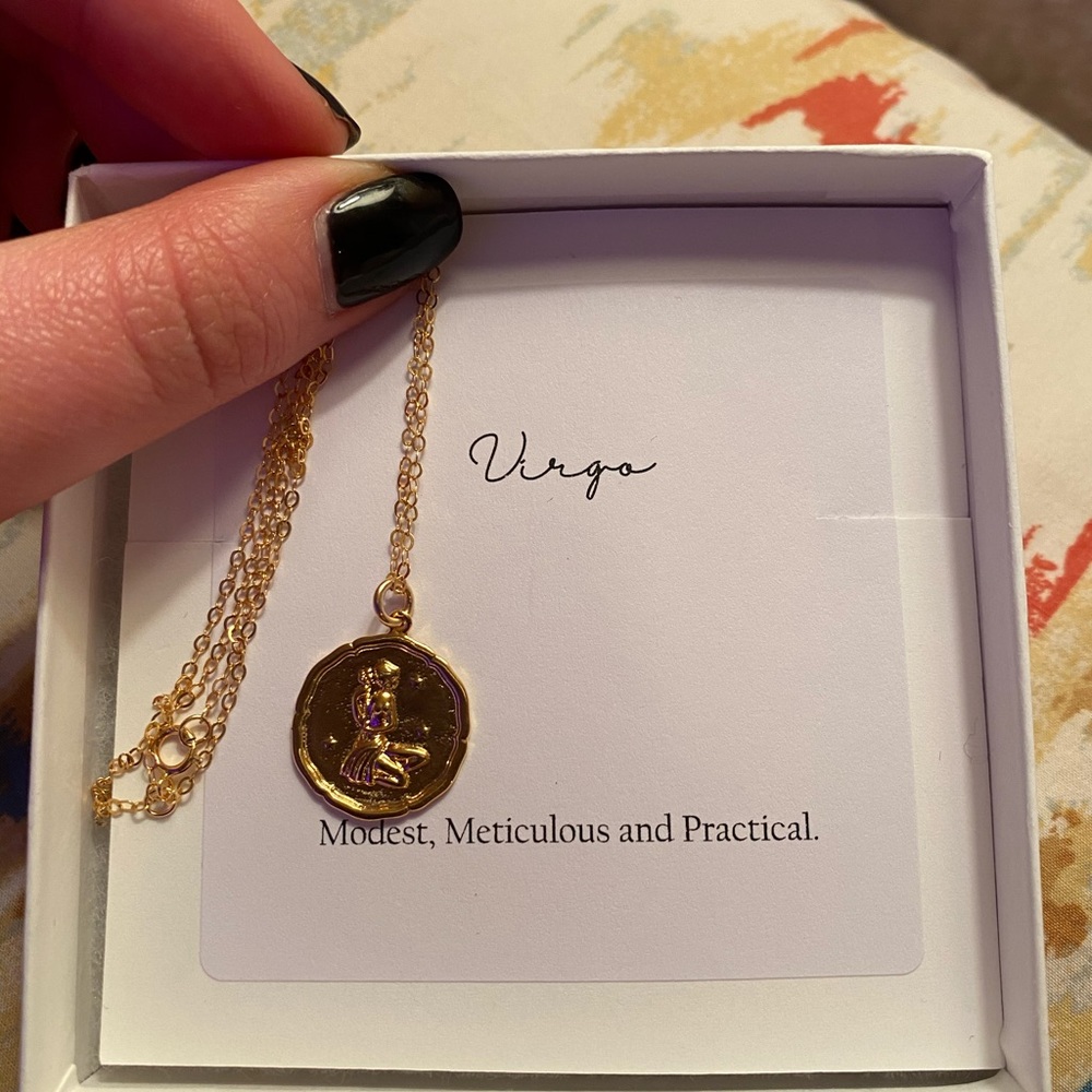 gold plated virgo necklace